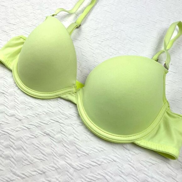 BUY 1 ONE GET 1 FREE Lili pink 34b neon bright yellow demi bra - Picture 4 of 10